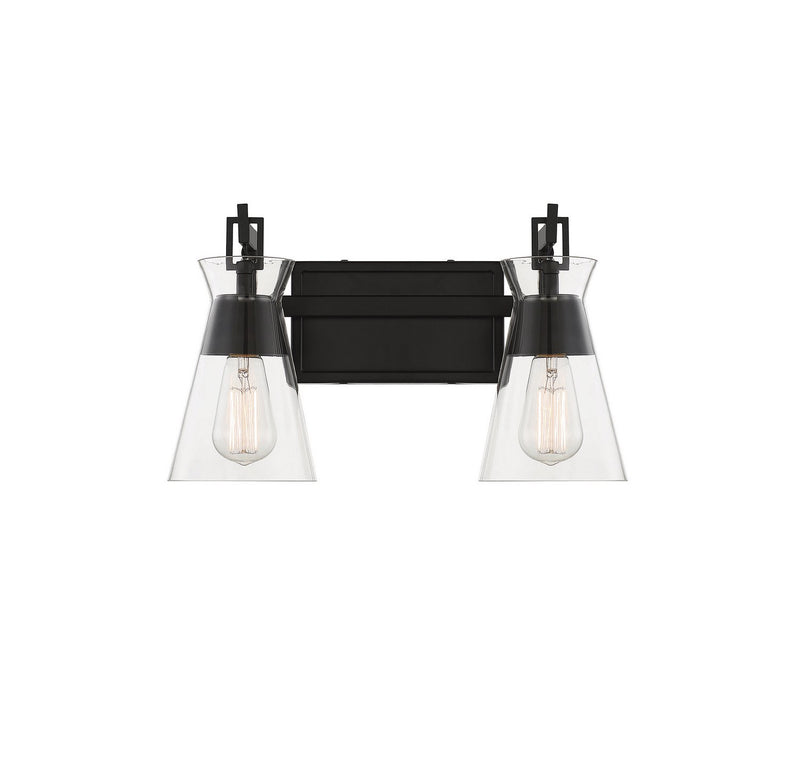 Lakewood 2-Light Bath Vanity Light in Matte Black