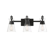 Lakewood 3-Light Bath Vanity Light in Matte Black