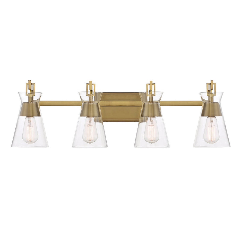Lakewood 4-Light Bath Vanity Light in Warm Brass