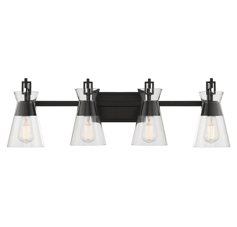 Lakewood 4-Light Bath Vanity Light in Matte Black