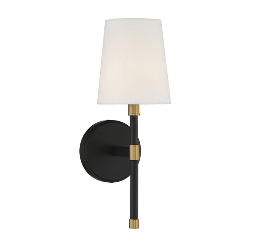 Brody Wall Sconce in Matte Black with Warm Brass Accents