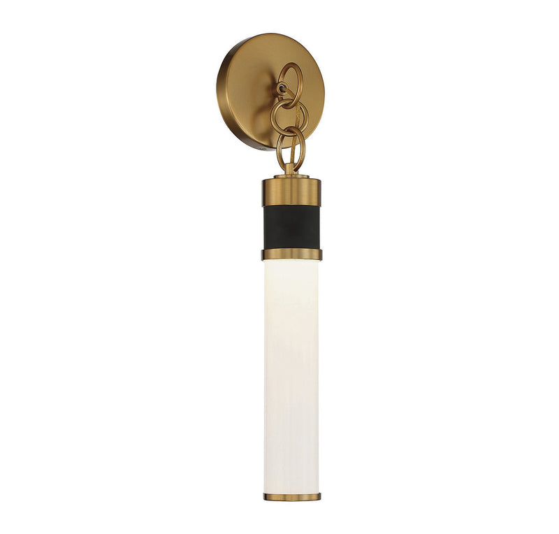 Abel Wall Sconce in Matte Black with Warm Brass Accents