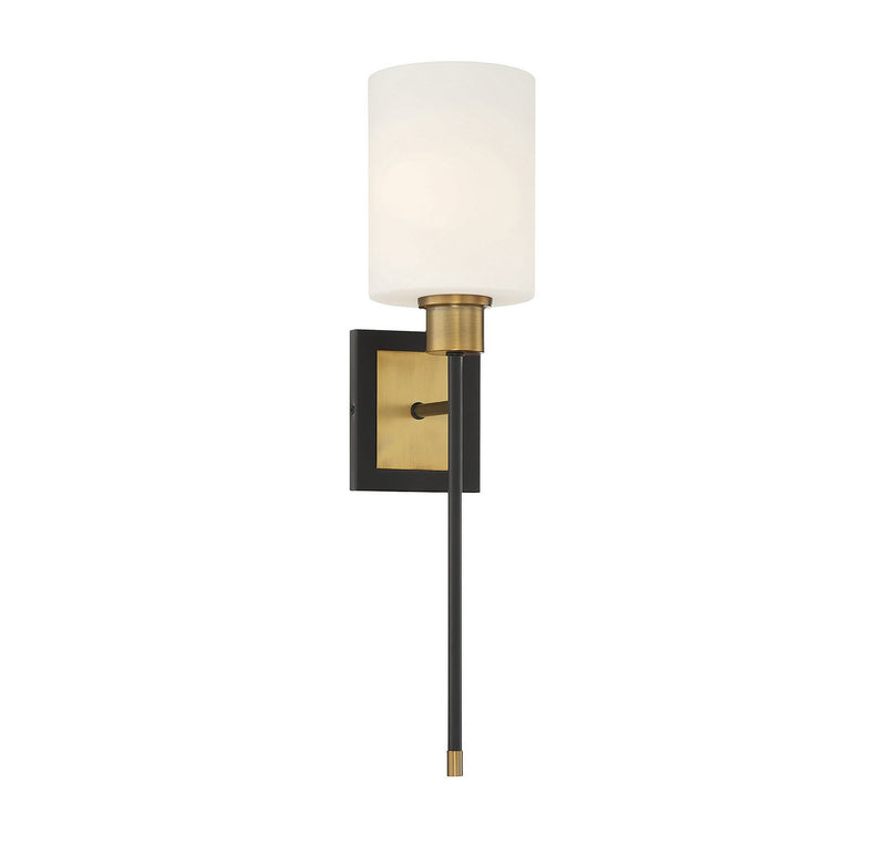Alvara Wall Sconce in Matte Black with Warm Brass Accents