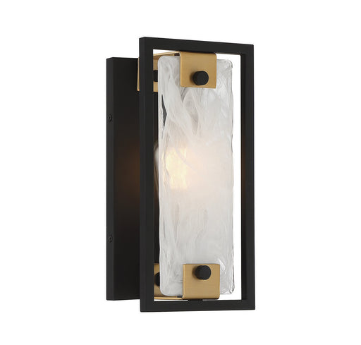 Hayward Wall Sconce in Matte Black with Warm Brass Accents