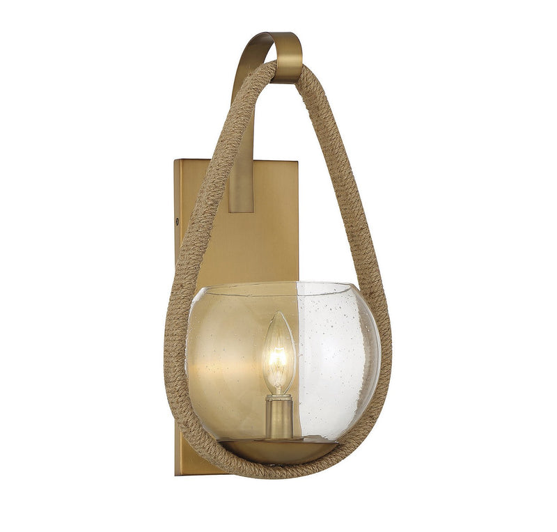 Ashe Wall Sconce in Warm Brass and Rope