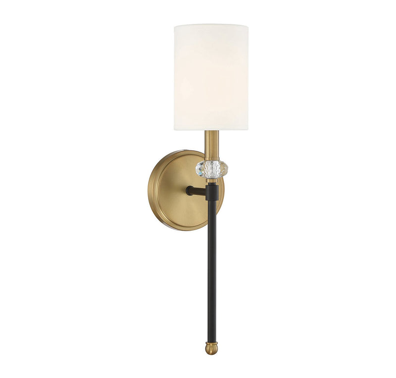 Tivoli Wall Sconce in Matte Black with Warm Brass Accents