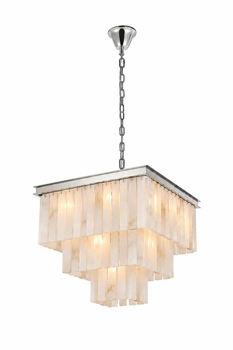 Sydney 22" 13-Light Chandelier in Polished Nickel And Frosted White