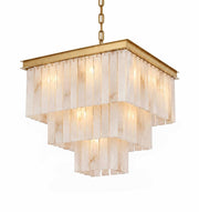 Sydney 22" 13-Light Chandelier in Satin Gold And Frosted White