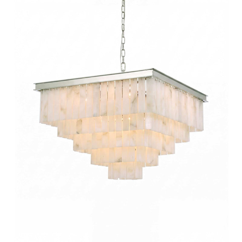 Sydney 34" 21-Light Chandelier in Polished Nickel And Frosted White