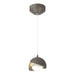 Brooklyn Double Shade Low Voltage Mini Pendant in Dark Smoke with Modern Brass Accent - 161183-SKT-STND-07-86-GG0711 by Hubbardton Forge