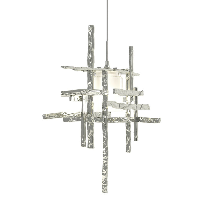 Tura Frosted Glass Low Voltage Mini Pendant in Sterling - 161185-SKT-STND-85-YC0305 by Hubbardton Forge