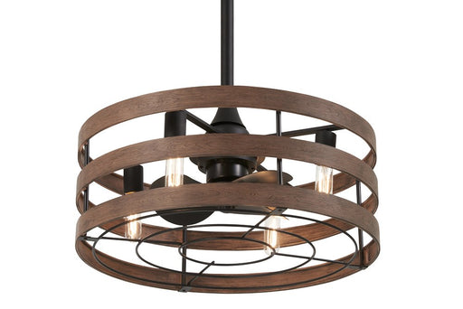 Audrey 22.5" LED Ceiling Fan in Coal and Distressed Koa