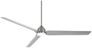 Java Xtreme 84" Outdoor LED Ceiling Fan in Brushed Nickel Wet / Silver