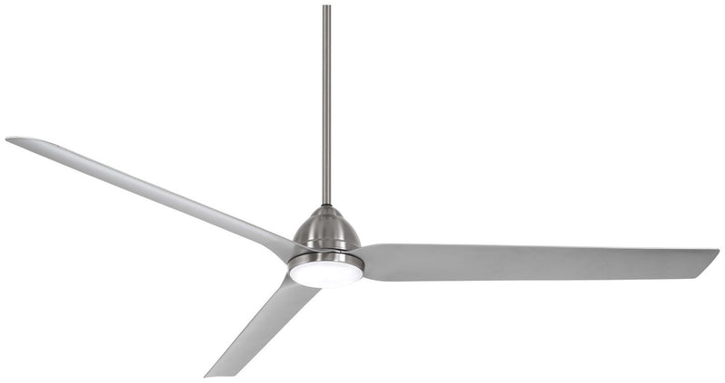 Java Xtreme 84" Outdoor LED Ceiling Fan in Brushed Nickel Wet / Silver