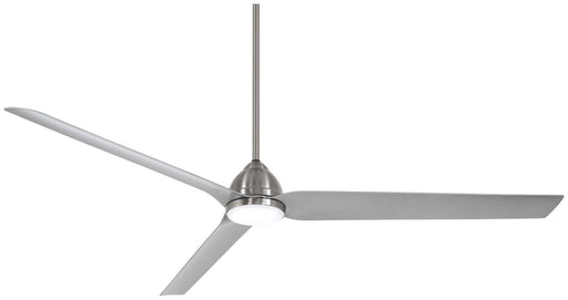 Java Xtreme 84" Outdoor LED Ceiling Fan in Brushed Nickel Wet / Silver