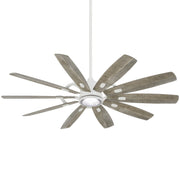 Barn 65" LED Ceiling Fan in Flat White / Savannah Gray