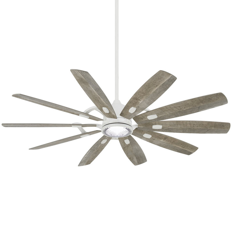 Barn 65" LED Ceiling Fan in Flat White / Savannah Gray
