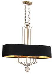 Grandeur 8-Light Linear Pendant in Aged Antique Brass