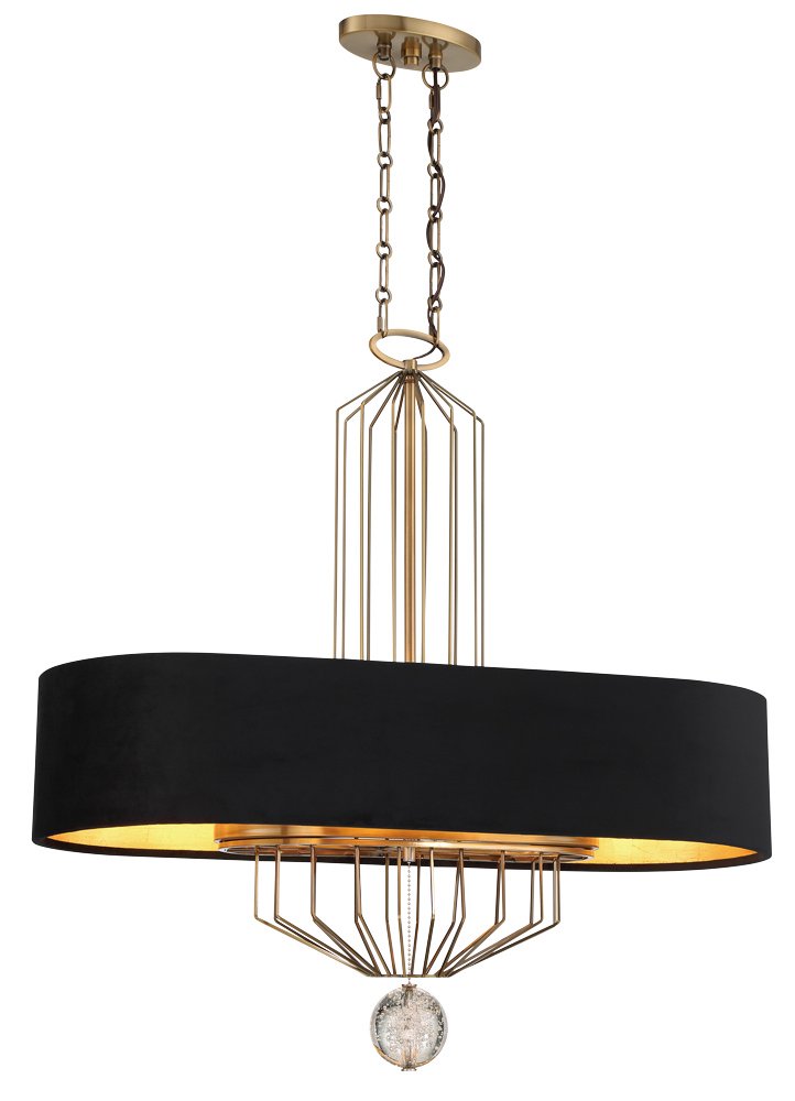 Grandeur 8-Light Linear Pendant in Aged Antique Brass
