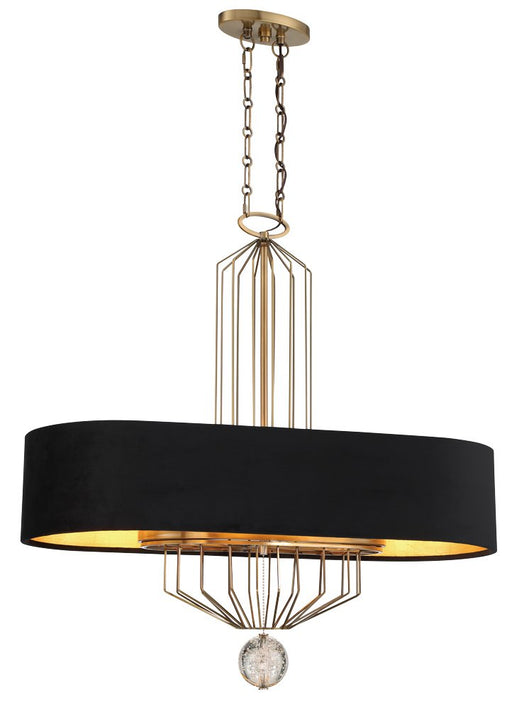 Grandeur 8-Light Linear Pendant in Aged Antique Brass