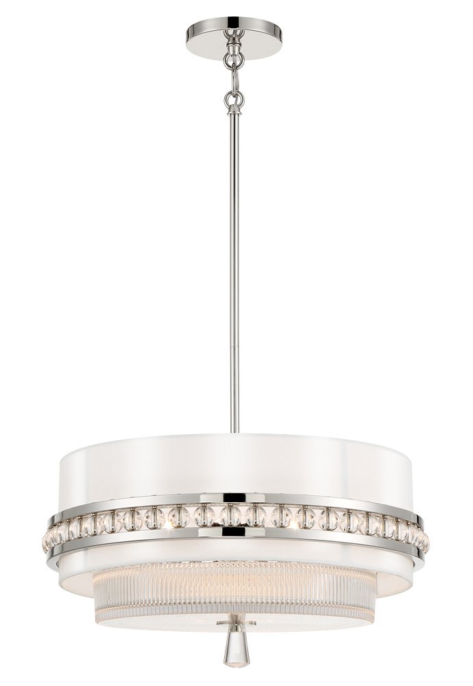 Sutton by Robin Baron 3-Light Convertible Pendant in Polished Nickel