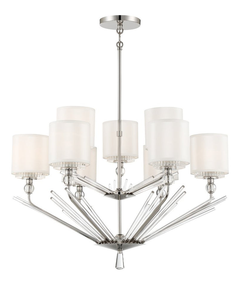 Sutton by Robin Baron 9-Light Chandelier in Polished Nickel