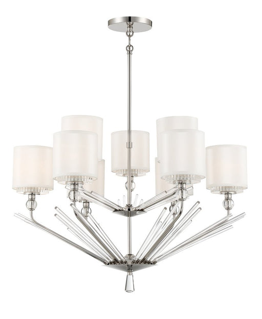Sutton by Robin Baron 9-Light Chandelier in Polished Nickel