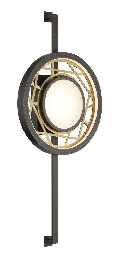 Tribeca LED Wall Sconce in Smoked Iron and Soft Brass
