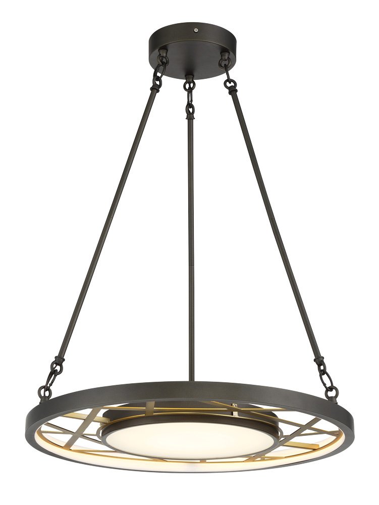 Tribeca 24" LED Chandelier in Smoked Iron and Soft Brass