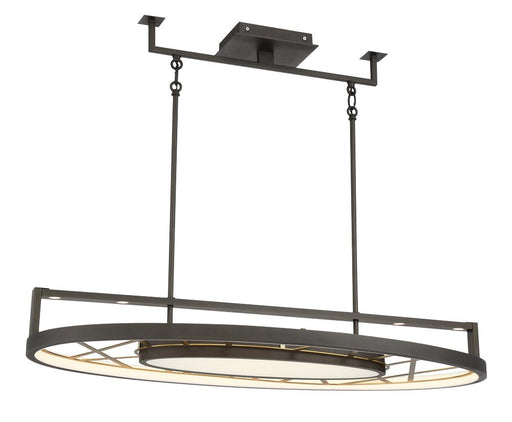 Tribeca 44" LED Linear Chandelier in Smoked Iron and Soft Brass