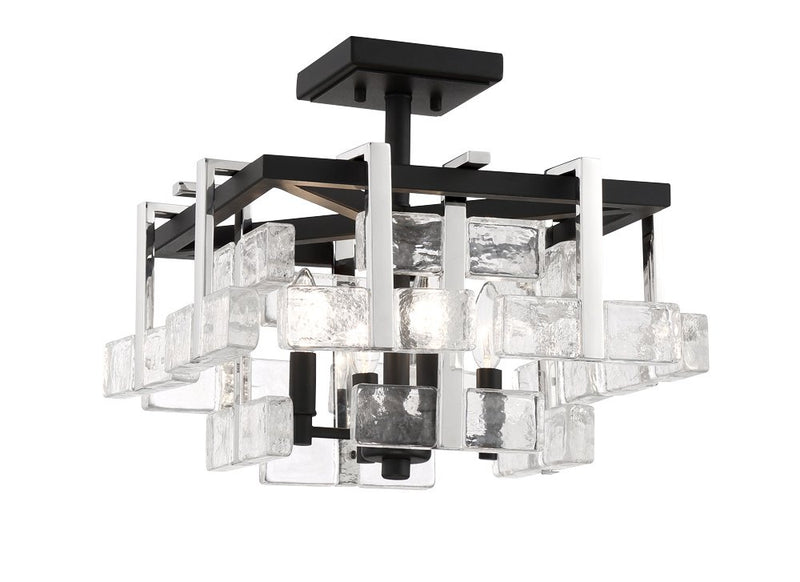 Painesdale 4-Light Semi-Flush Mount in Sand Coal and Polished Nickel