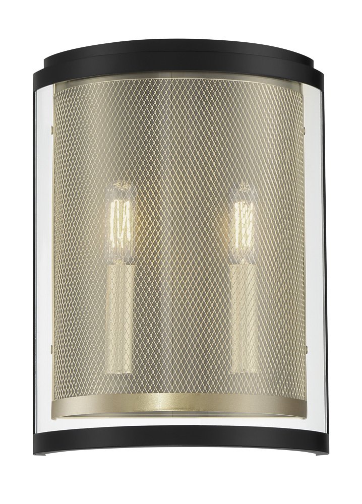 Soho by Robin Baron 2-Light Wall Sconce in Coal and Soft Brass