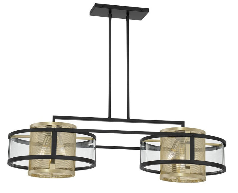 Soho by Robin Baron 6-Light Linear Chandelier in Coal and Soft Brass