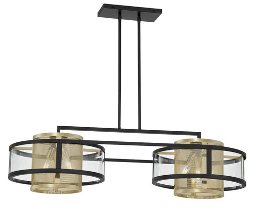 Soho by Robin Baron 6-Light Linear Chandelier in Coal and Soft Brass