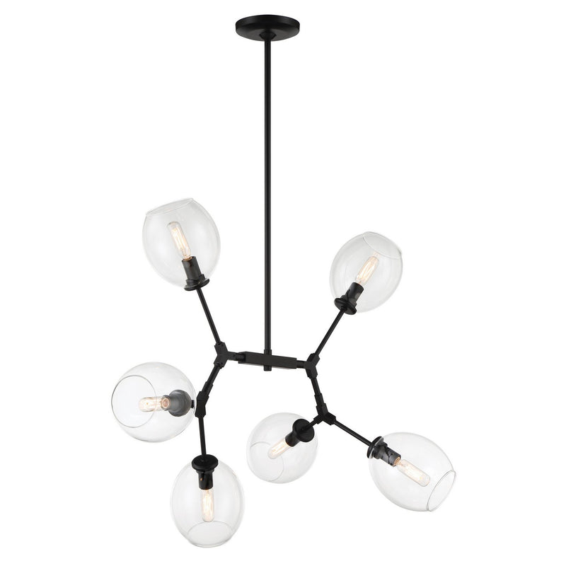 Nexpo 6-Light Chandelier in Coal Black
