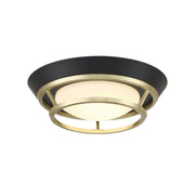 Beam Me Up 11" LED Flush Mount in Coal Black and Satin Brass