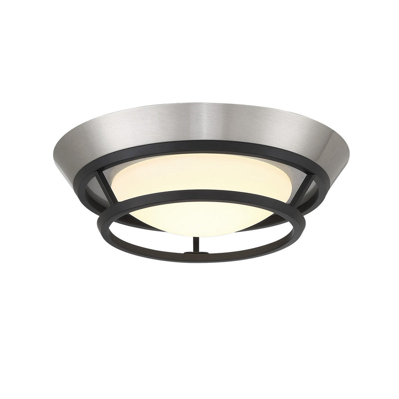 Beam Me Up 11" LED Flush Mount in Brushed Nickel and Coal Highlights