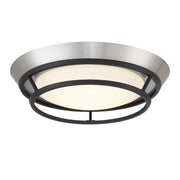 Beam Me Up 14" LED Flush Mount in Brushed Nickel and Coal Highlights