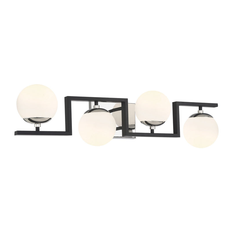 Alluria II 4-Light Bath Vanity Light in Polished Nickel and Coal