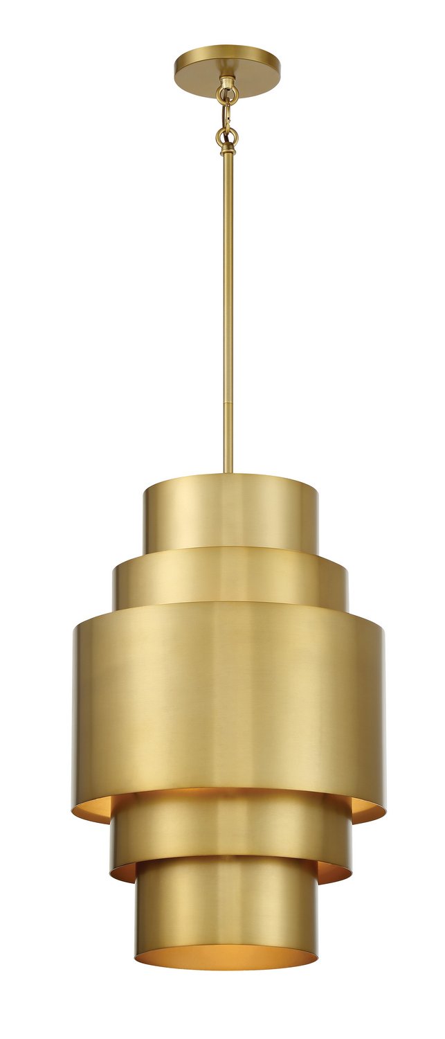 Spyglass Terrace 3-Light Pendant in Soft Brass