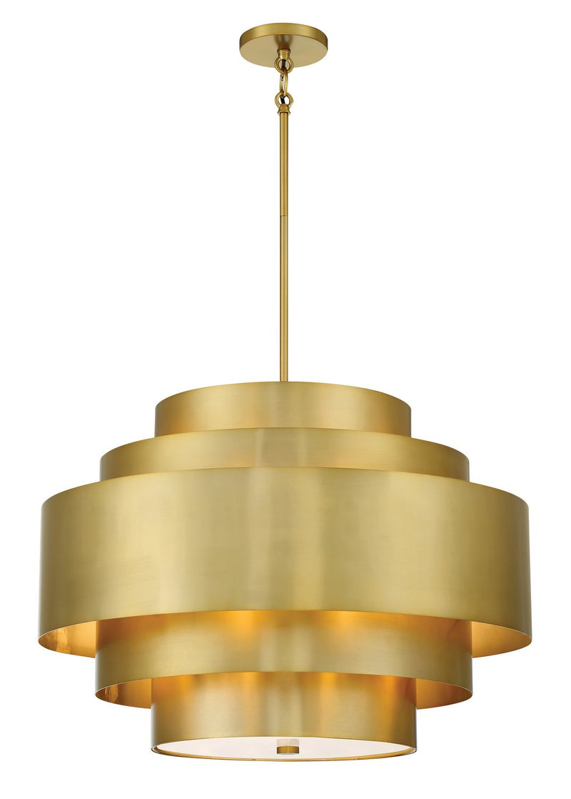 Spyglass Terrace 5-Light Pendant in Soft Brass