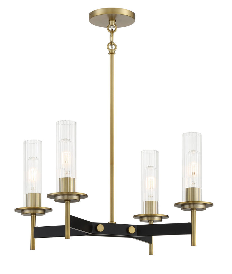 Baldwin Park 4-Light Chandelier in Coal and Soft Brass