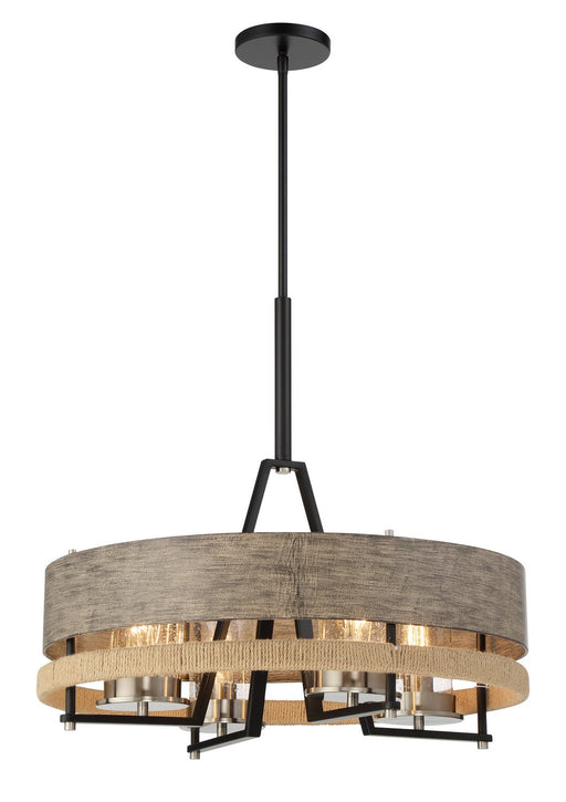 Silver Creek 4-Light Chandelier in Stone Grey, Coal and Brushed Nickel