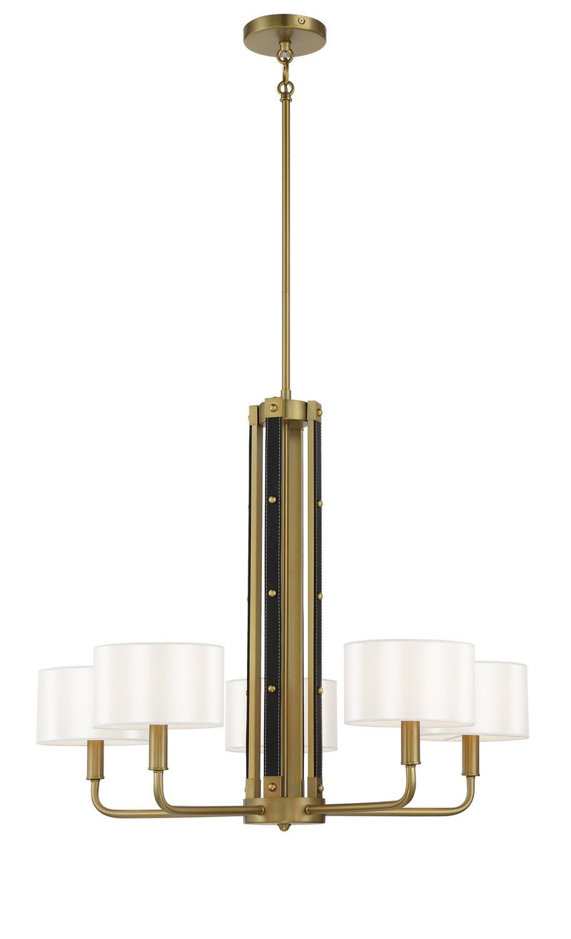 Chelsea by Robin Baron 5-Light Chandelier in Soft Brass