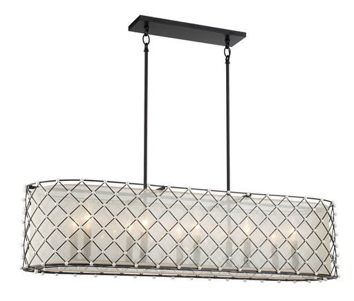 Sheer Elegance 10-Light Linear Pendant in Coal