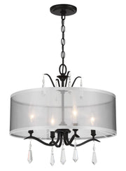 Laurel Estate 4-Light 20" Convertible Chandelier in Coal