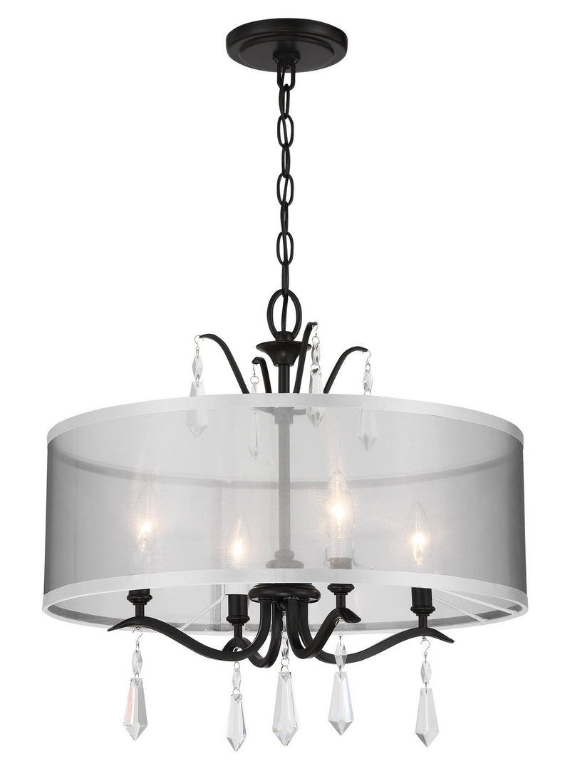 Laurel Estate 4-Light 20" Convertible Chandelier in Coal