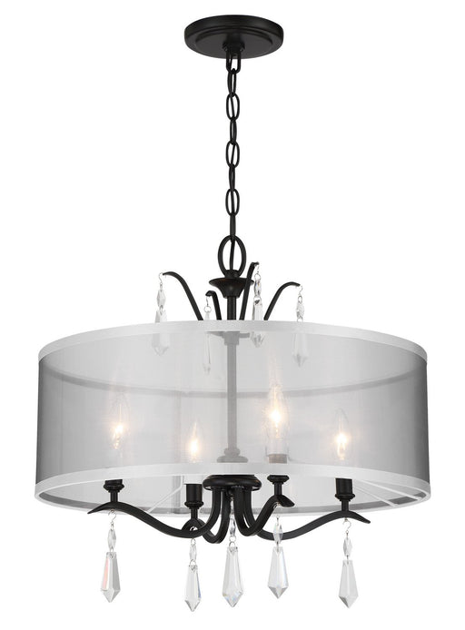 Laurel Estate 4-Light 20" Convertible Chandelier in Coal