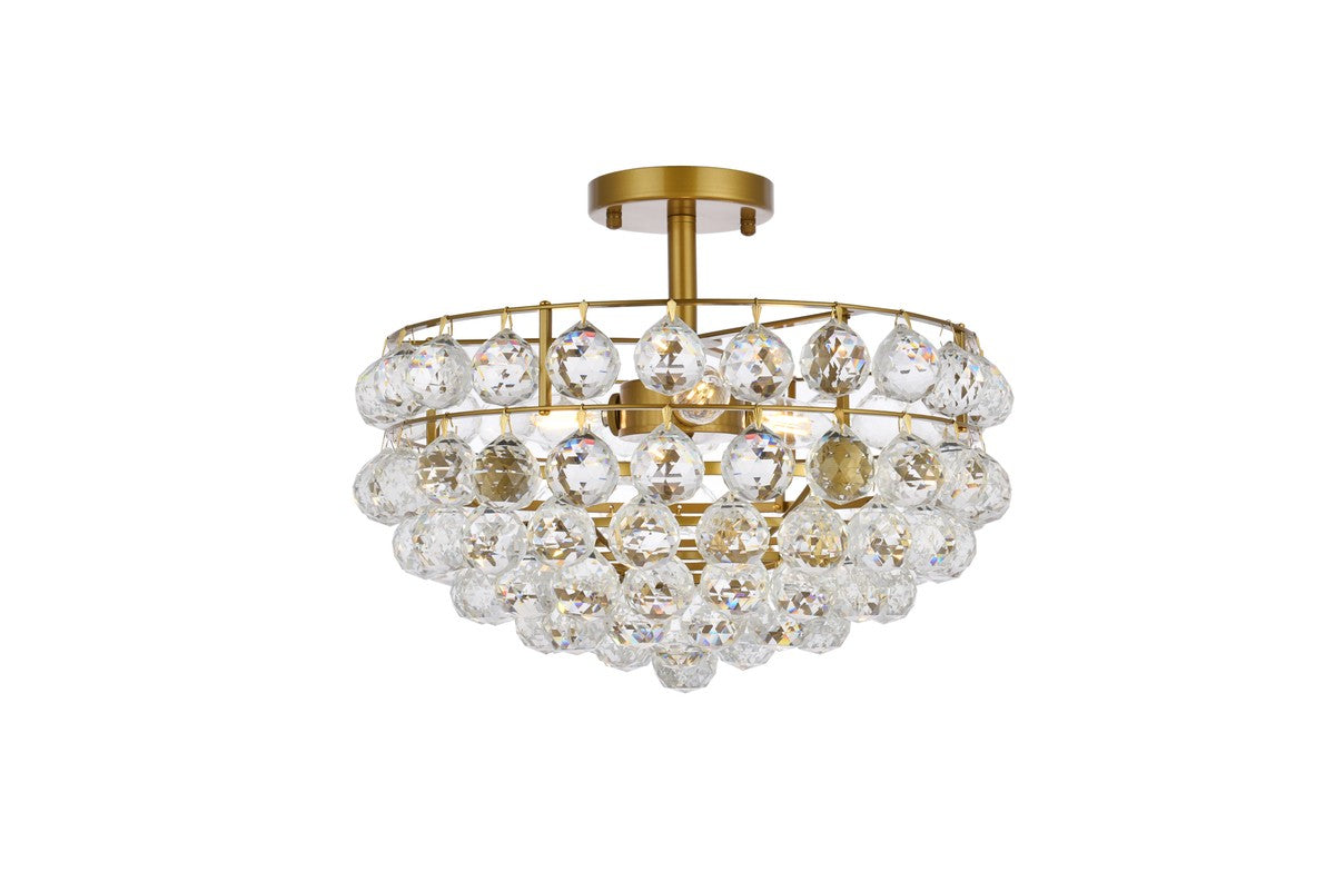 Savannah Three Light Flush Mount in Brass