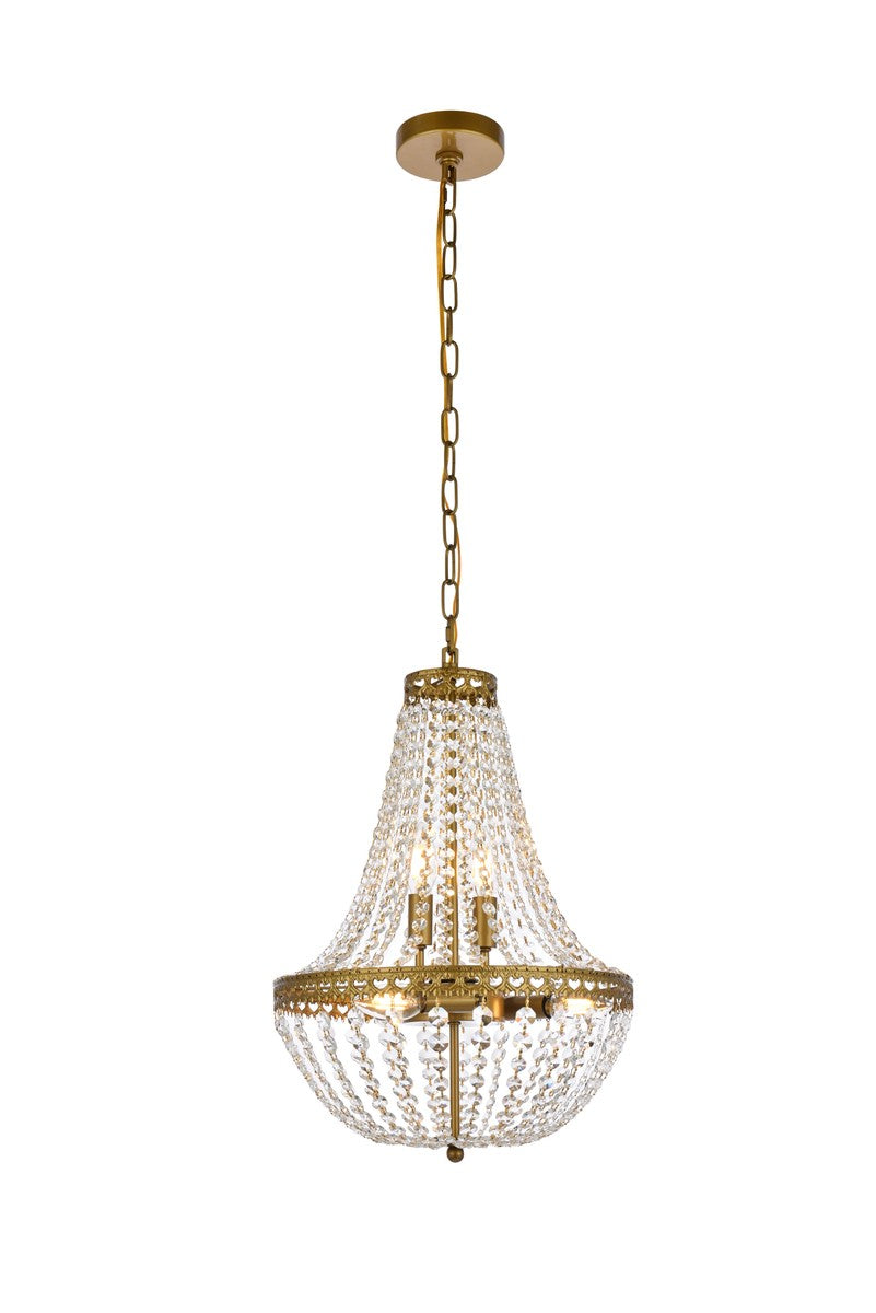 Valeria Five Light Pendant in Brass